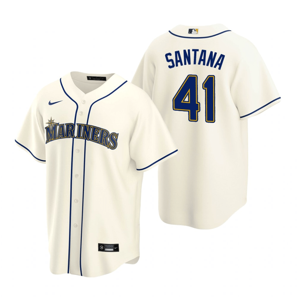 Carlos Santana Seattle Mariners Alternate Cream Baseball Player Jersey