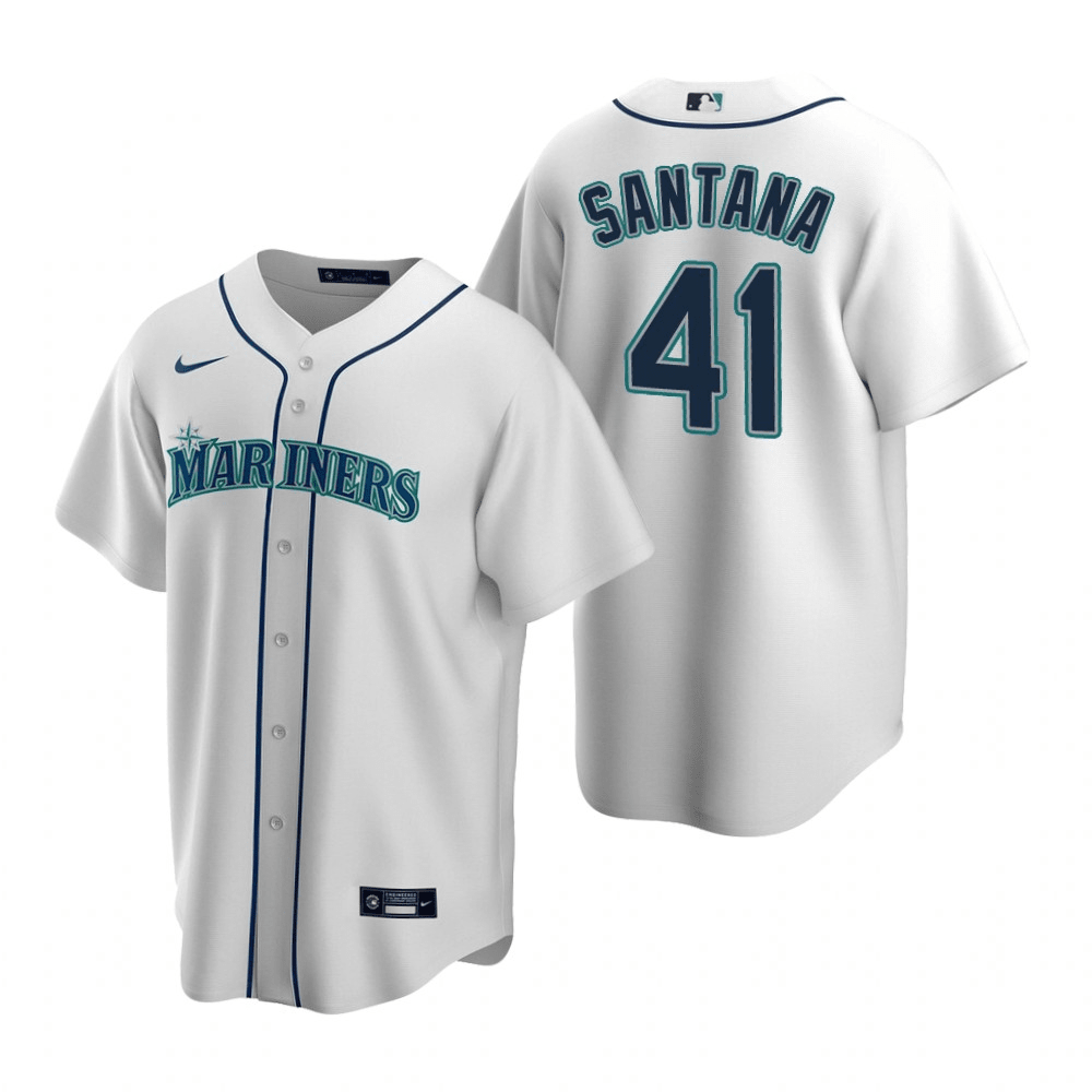 Carlos Santana Seattle Mariners Home White Baseball Player Jersey