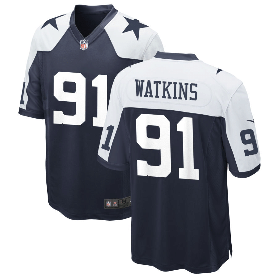 Carlos Watkins Dallas Cowboys Alternate Navy Game Jersey