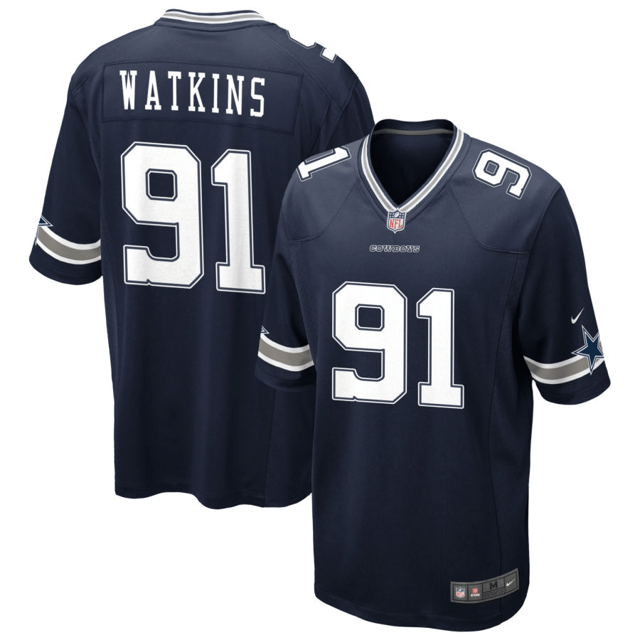 Carlos Watkins Dallas Cowboys Navy Game Jersey