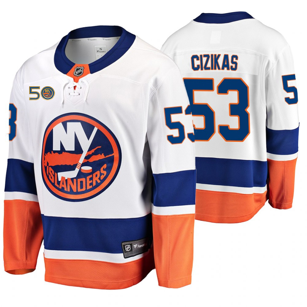 Casey Cizikas New York Islanders 50th Anniversary White Player Swingman Jersey