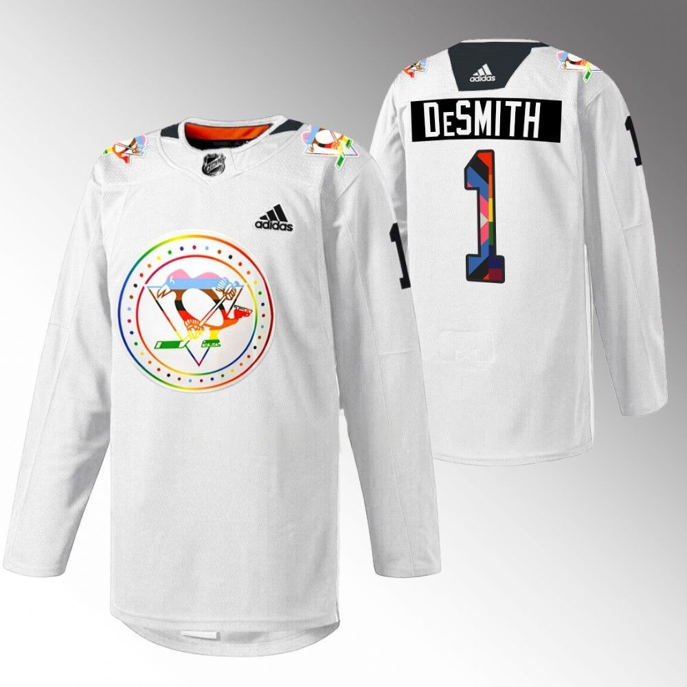Casey DeSmith Pittsburgh Penguins Pride Rainbow White Player Swingman Jersey