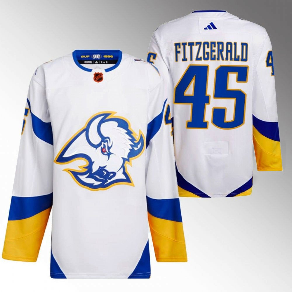 Casey Fitzgerald Buffalo Sabres 2022 Reverse Retro White Player Swingman Jersey