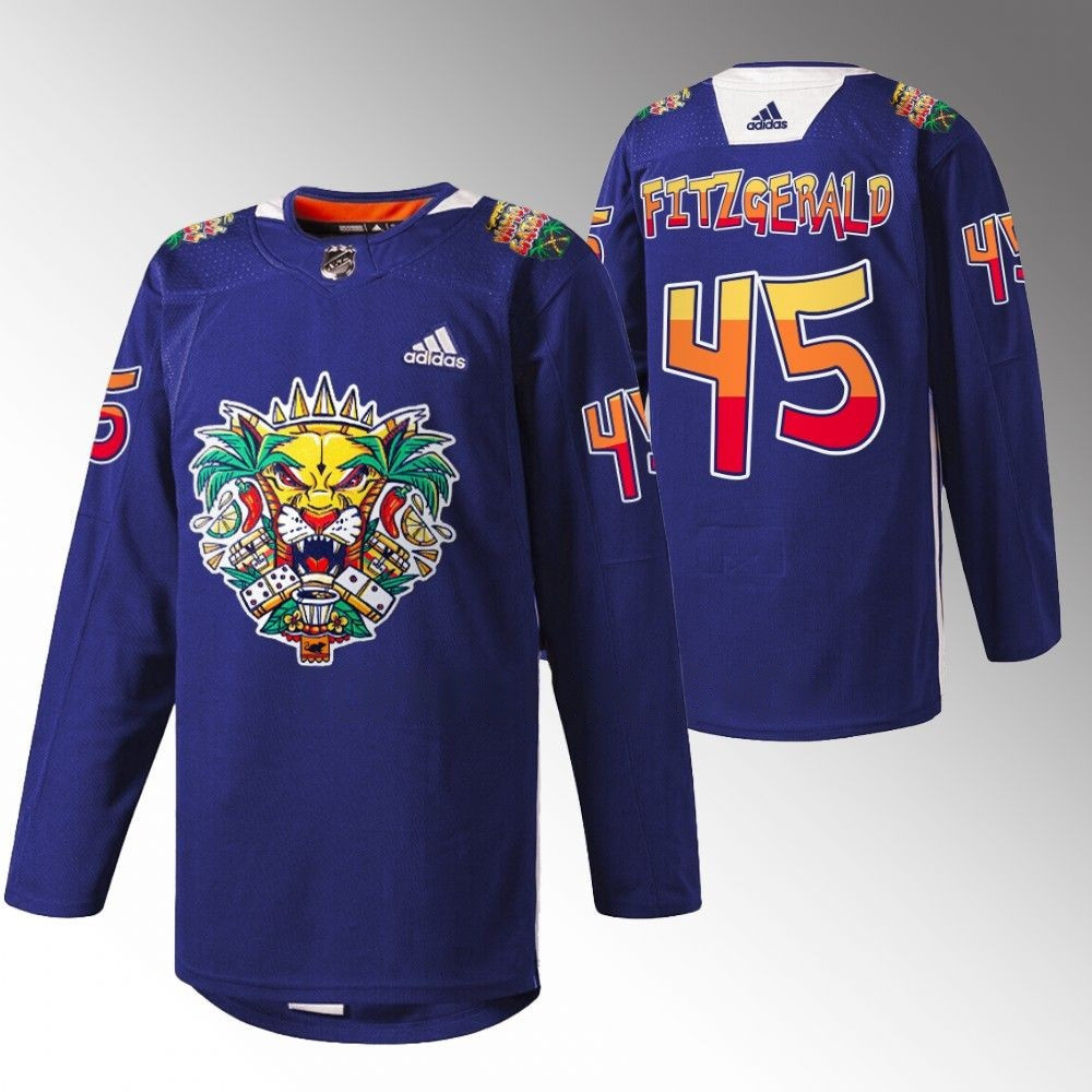 Casey Fitzgerald Florida Panthers 2023 Vamos Gatos Navy Player Swingman Jersey