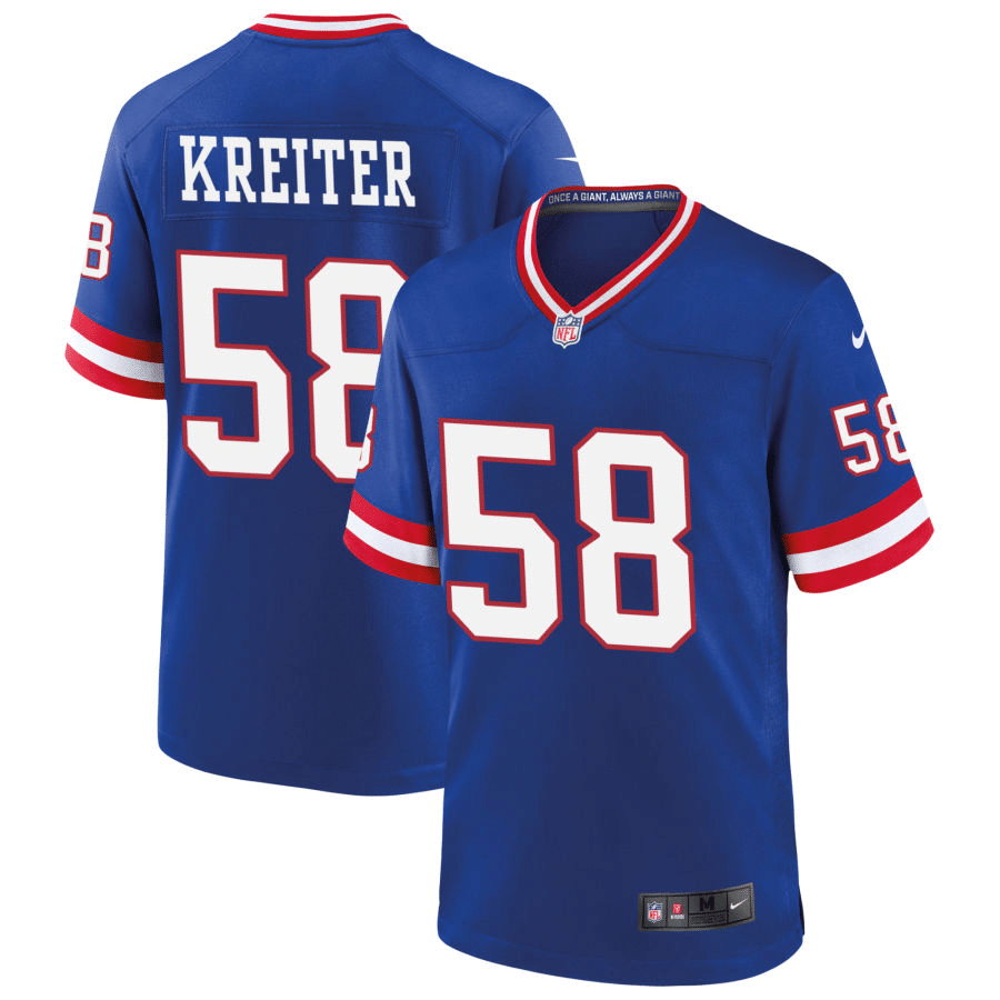 Casey Kreiter New York Giants Classic Royal Game Jersey