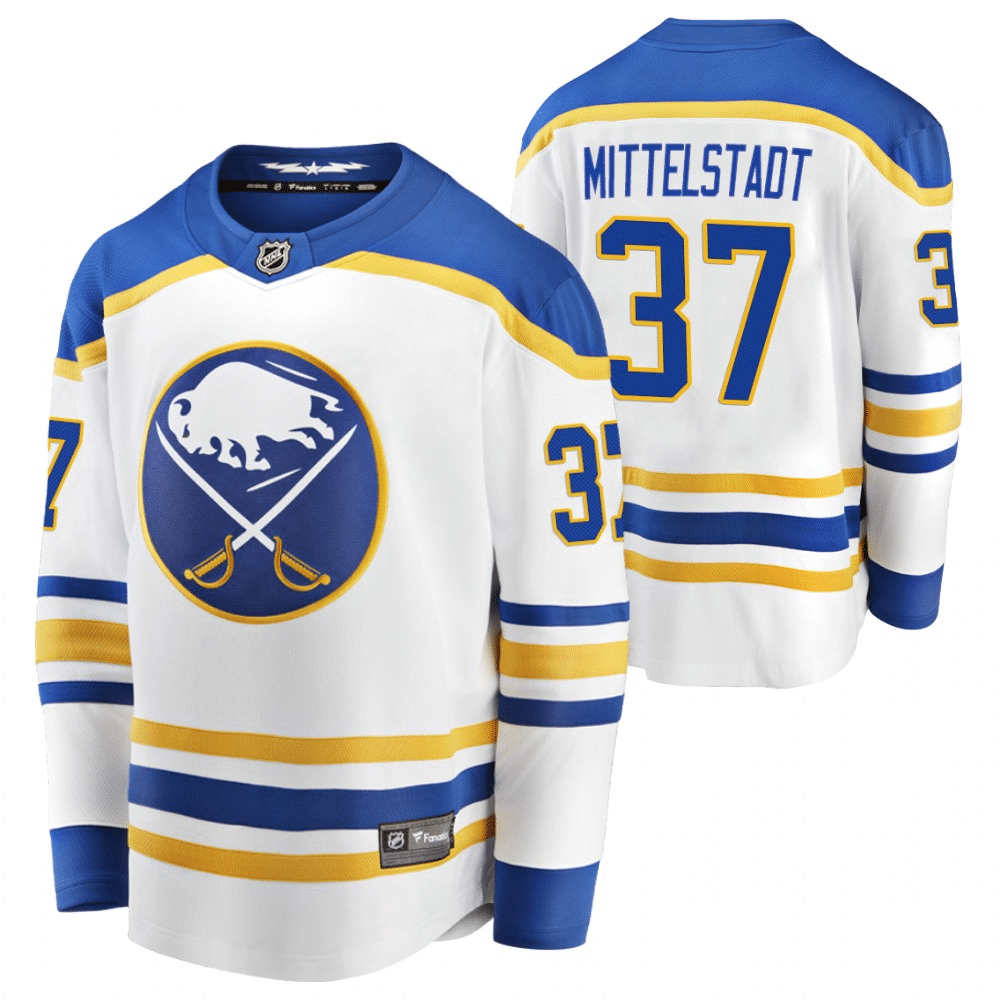Casey Mittelstadt Buffalo Sabres 2021 Away White Player Swingman Jersey