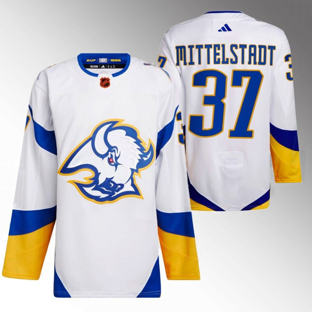 Casey Mittelstadt Buffalo Sabres 2022 Reverse Retro White Player Swingman Jersey