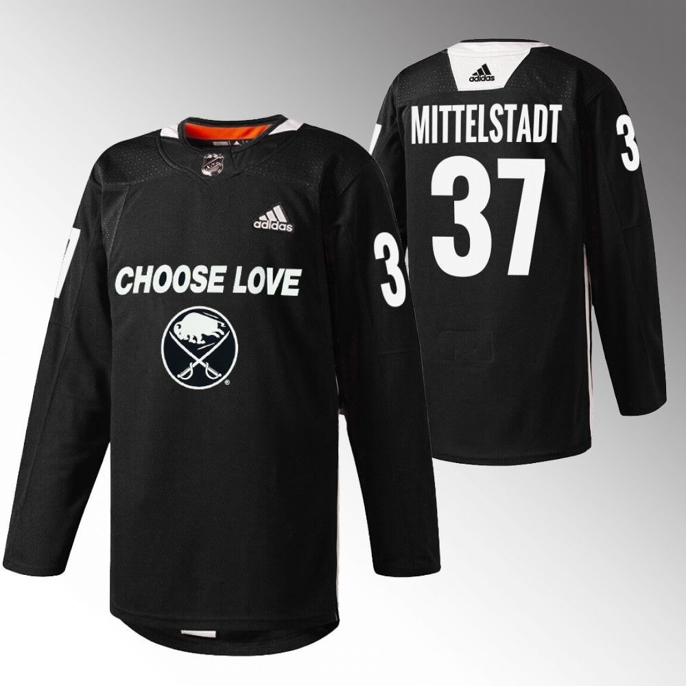 Casey Mittelstadt Buffalo Sabres 2023 Choose Love Night Black Player Swingman Jersey