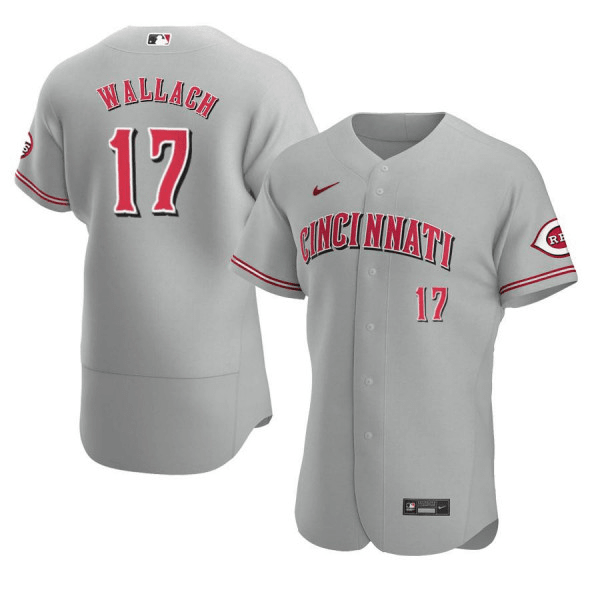 Chad Wallach Cincinnati Reds Road Gray Baseball Player Jersey