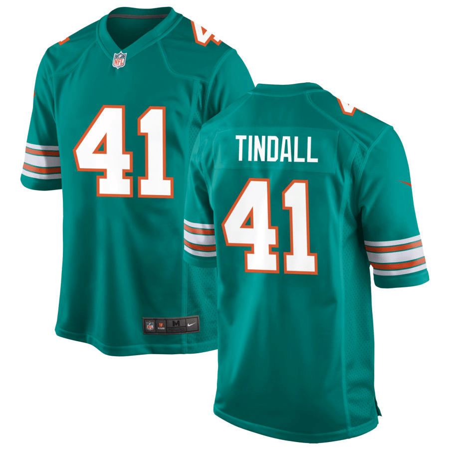 Channing Tindall Miami Dolphins Alternate Aqua Game Jersey