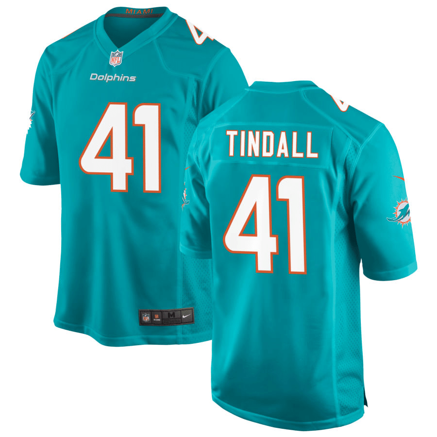 Channing Tindall Miami Dolphins Aqua Game Jersey