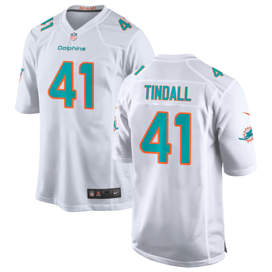 Channing Tindall Miami Dolphins White Game Jersey