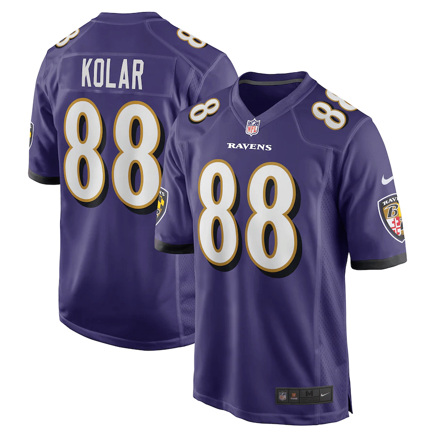 Charlie Kolar Baltimore Ravens 2022 Purple Game Jersey