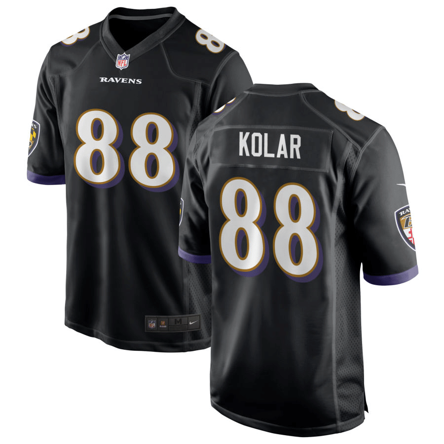Charlie Kolar Baltimore Ravens Black Game Jersey