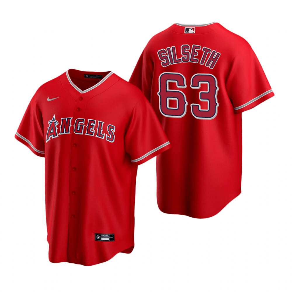 Chase Silseth Los Angeles Angels Alternate Red Baseball Player Jersey
