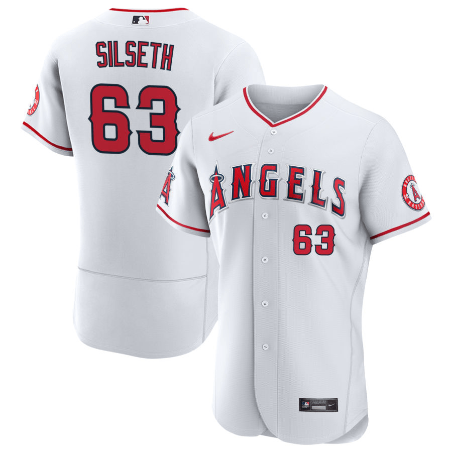Chase Silseth Los Angeles Angels Home White Baseball Player Jersey