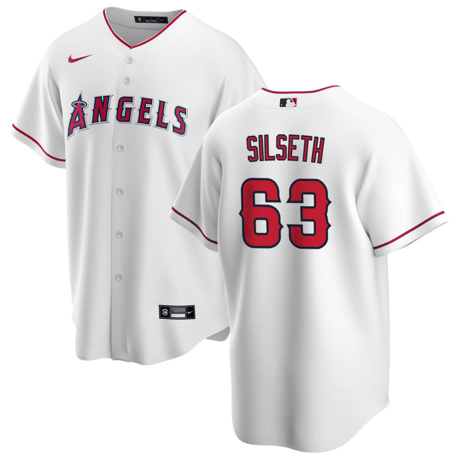 Chase Silseth Los Angeles Angels Home White Baseball Player Jersey