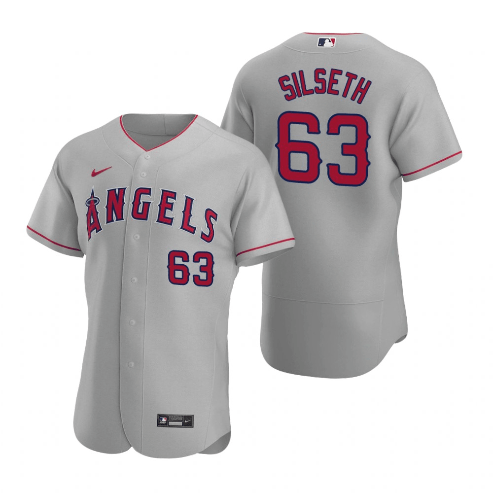 Chase Silseth Los Angeles Angels Road Gray Baseball Player Jersey