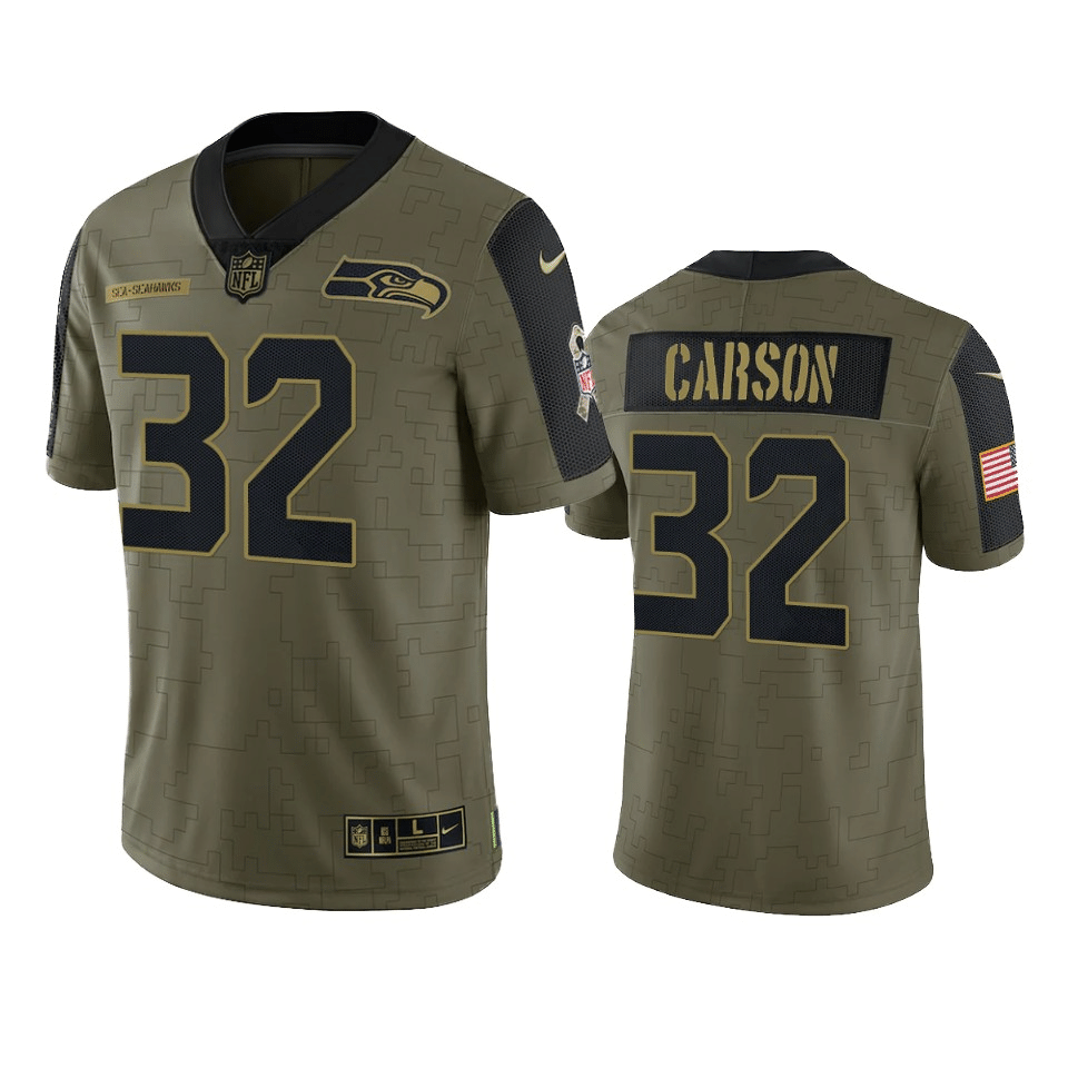 Chris Carson Seattle Seahawks 2021 Salute To Service Limited Jersey