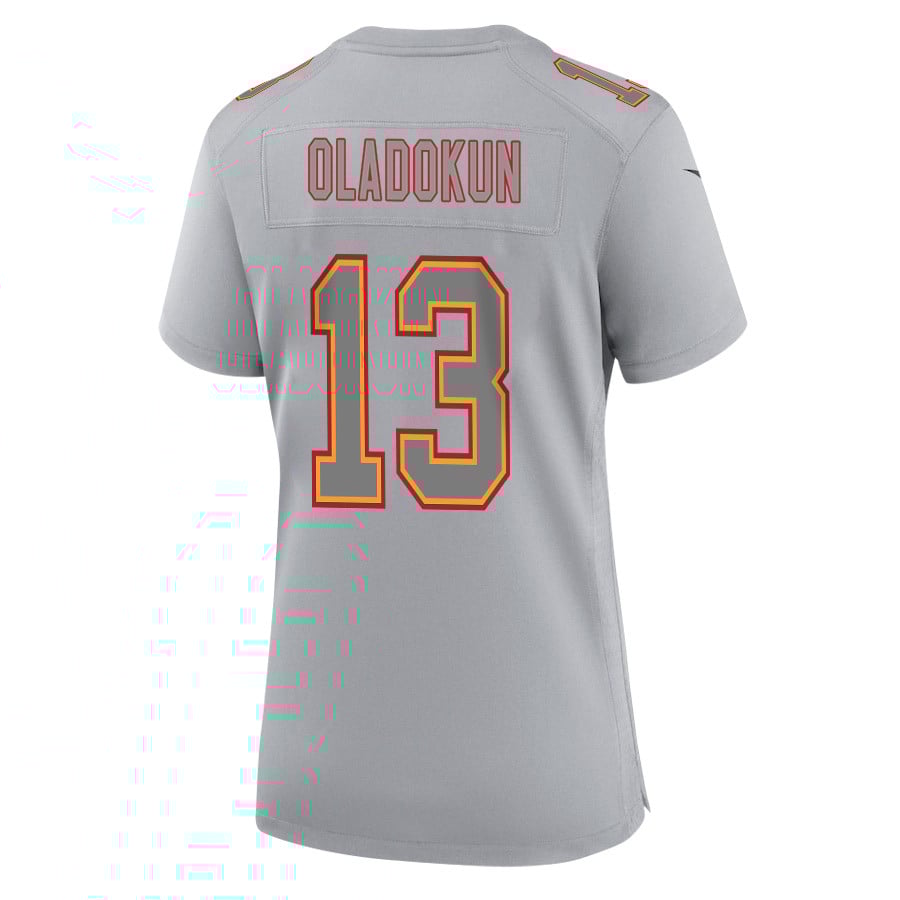 Chris Oladokun 13 Kansas City Chiefs Super Bowl LVIII Champions 4 Stars Patch Atmosphere Fashion Game Women Jersey - Gray