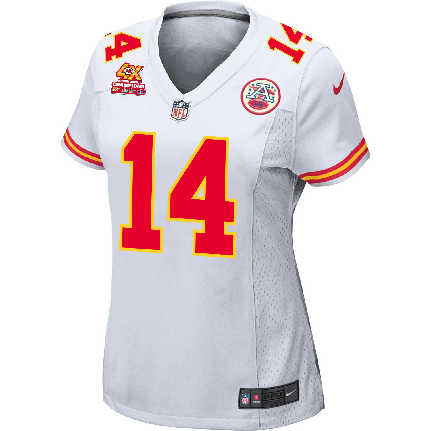 Cornell Powell 14 Kansas City Chiefs Super Bowl LVIII Champions 4X Game Women Jersey – White