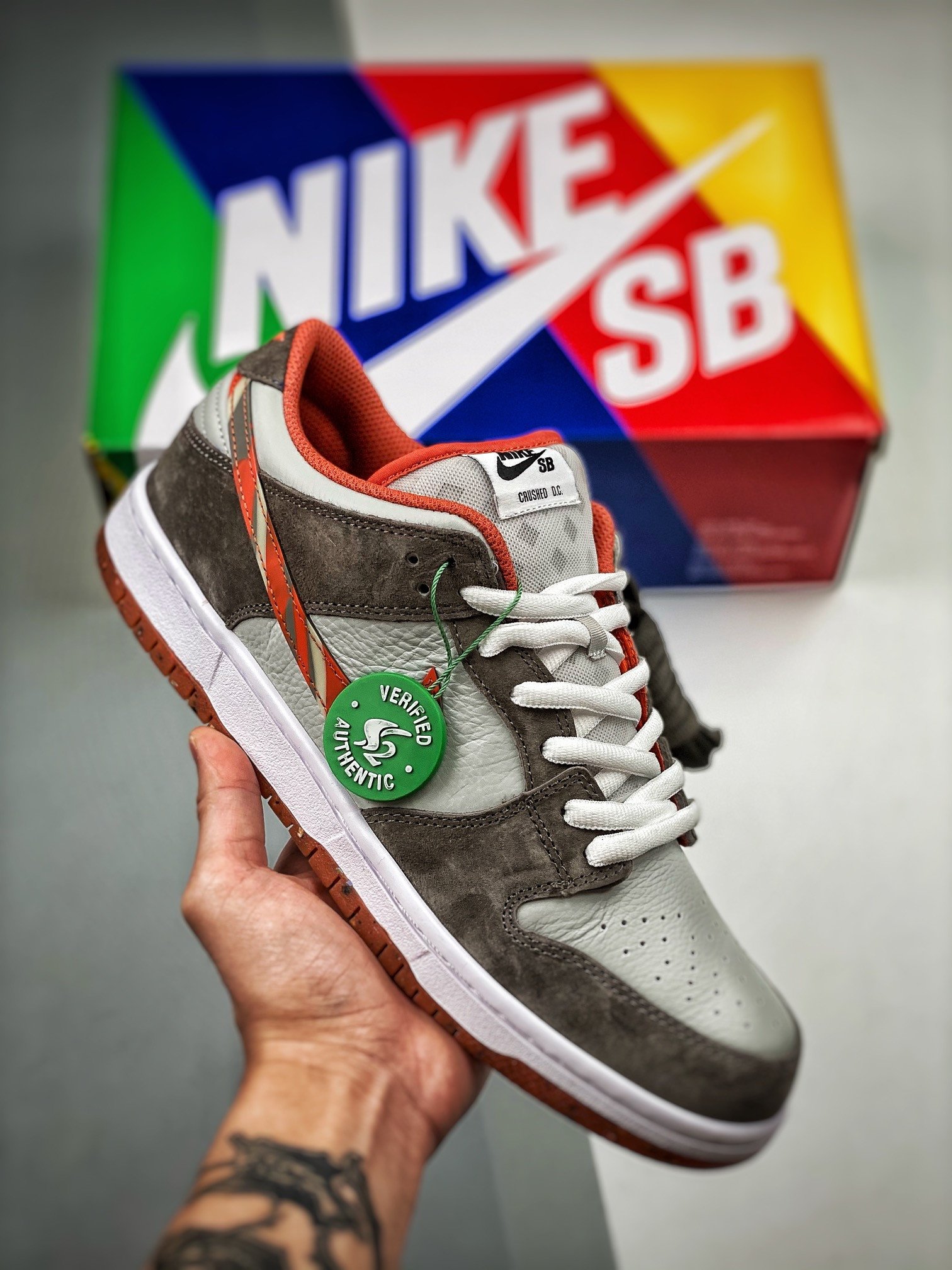 Crushed D.C. X Nike SB Dunk Low White/Orange-Brown DH7782-001