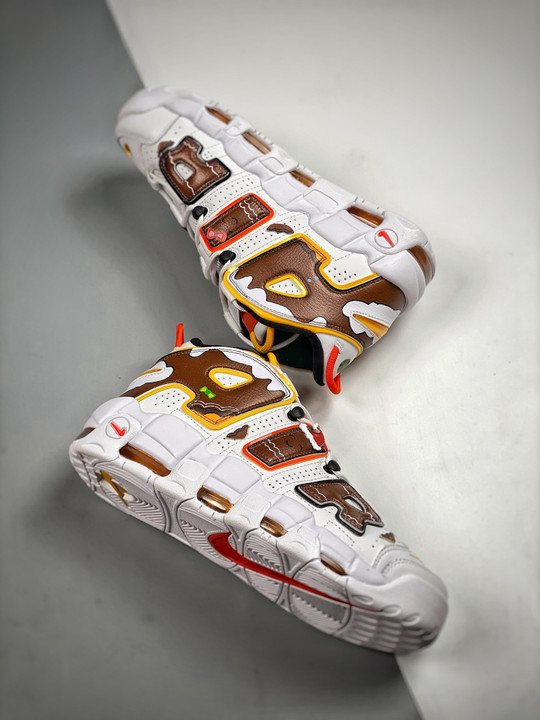 Custom Nike Air More Uptempo White Brown