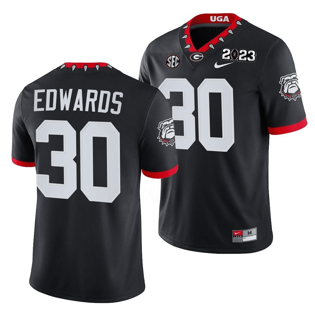 Daijun Edwards Georgia Bulldogs 2023 National Championship College Black Football Jersey