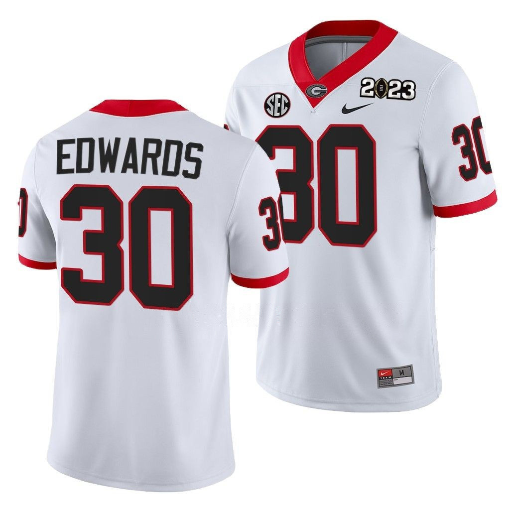 Daijun Edwards Georgia Bulldogs 2023 National Championship College White Football Jersey