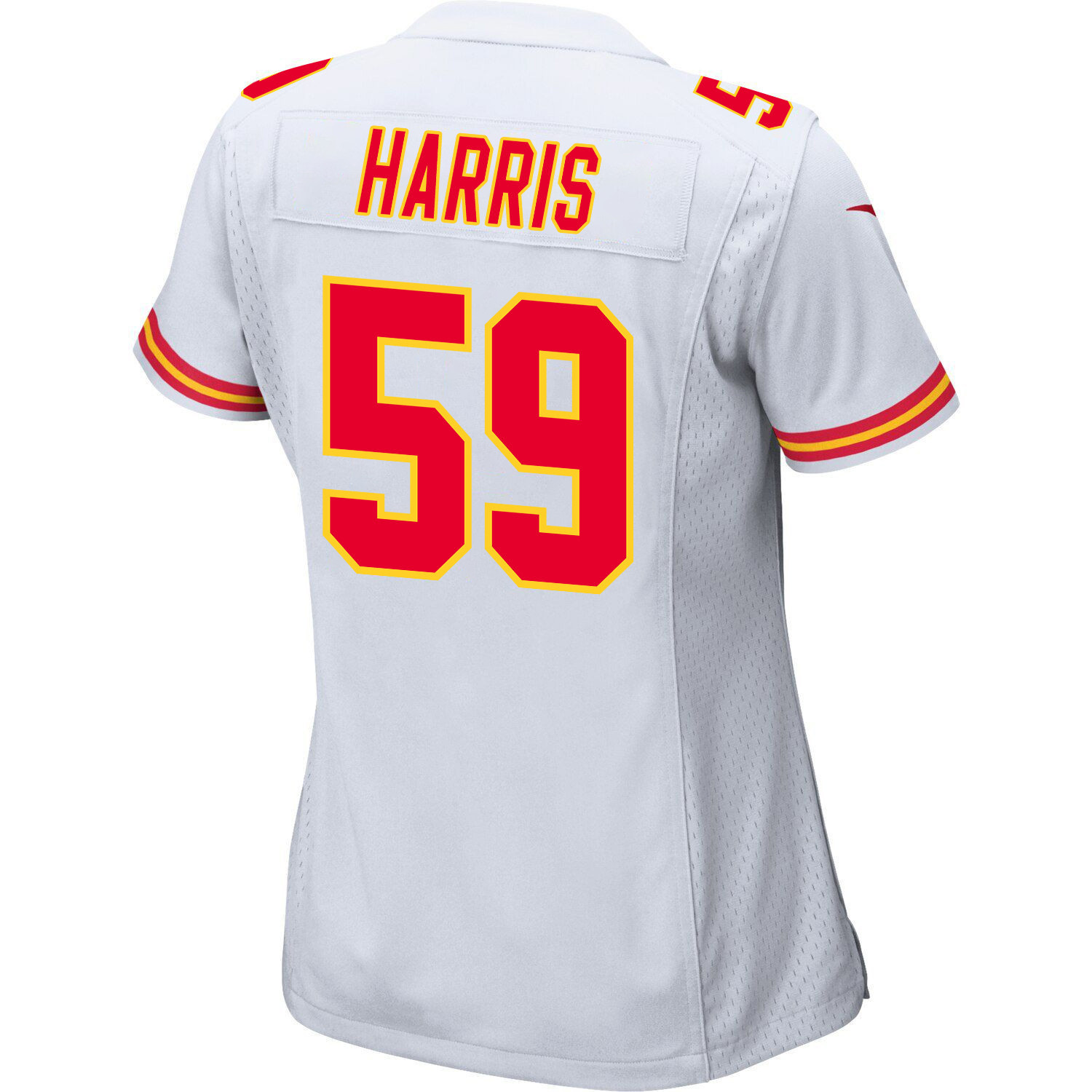 Darius Harris 59 Kansas City Chiefs Super Bowl LVIII Champions 4X Game Women Jersey - White