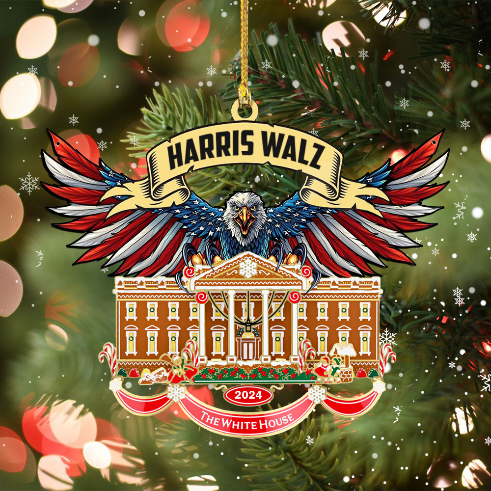 Harris Walz 2024 For The White House Us Eagle Ornament Harris Walz For President Vp Ornament