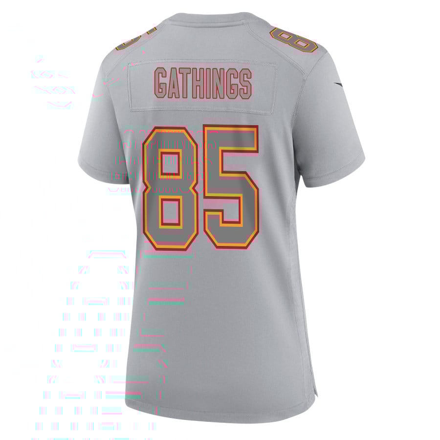 Izaiah Gathings 85 Kansas City Chiefs Super Bowl LVIII Champions 4 Stars Patch Atmosphere Fashion Game Women Jersey - Gray