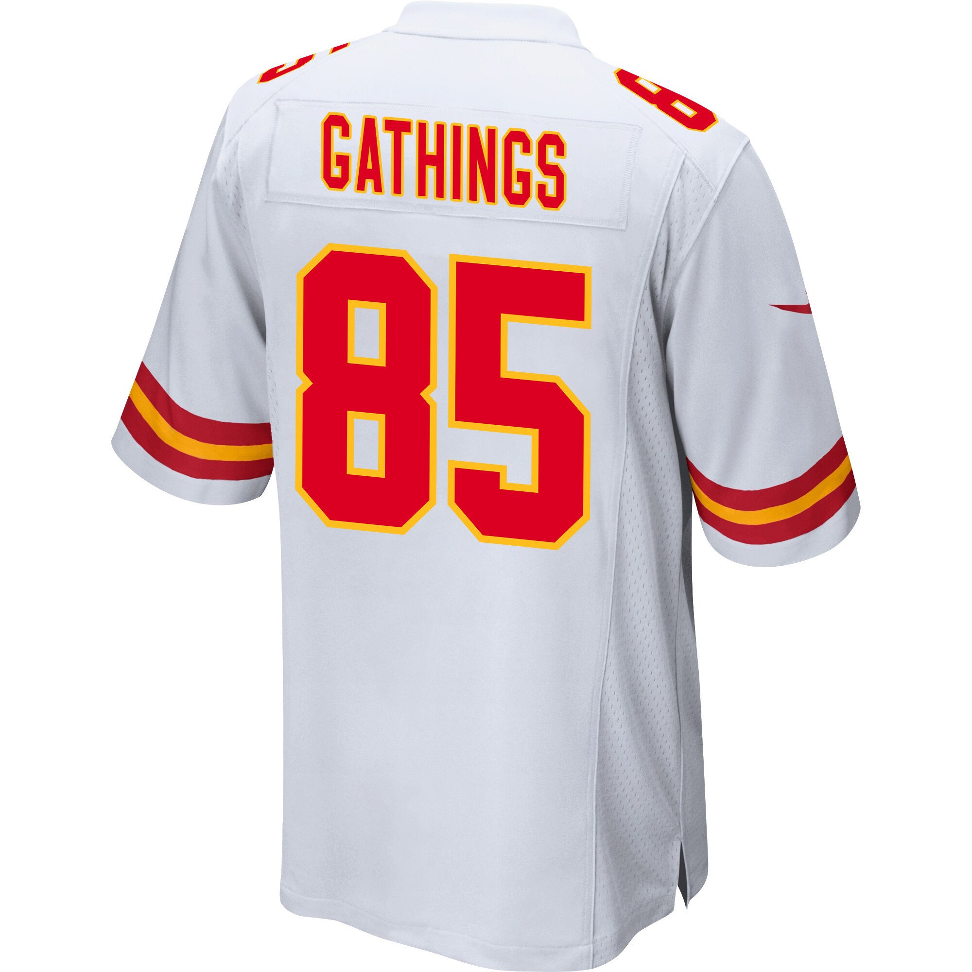 Izaiah Gathings 85 Kansas City Chiefs Super Bowl LVIII Champions 4X Game Men Jersey - White