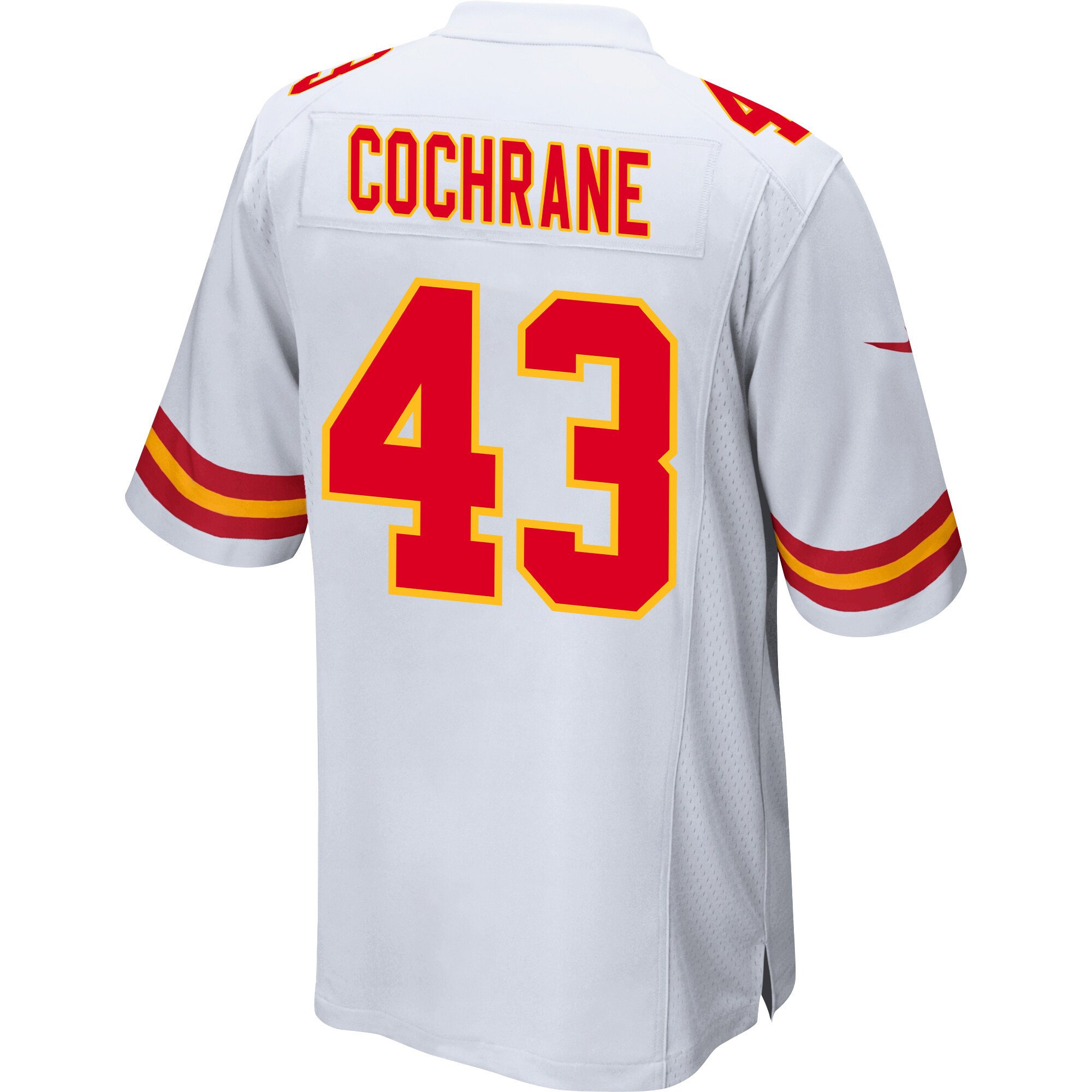 Jack Cochrane 43 Kansas City Chiefs Super Bowl LVIII Patch Game Men Jersey - White