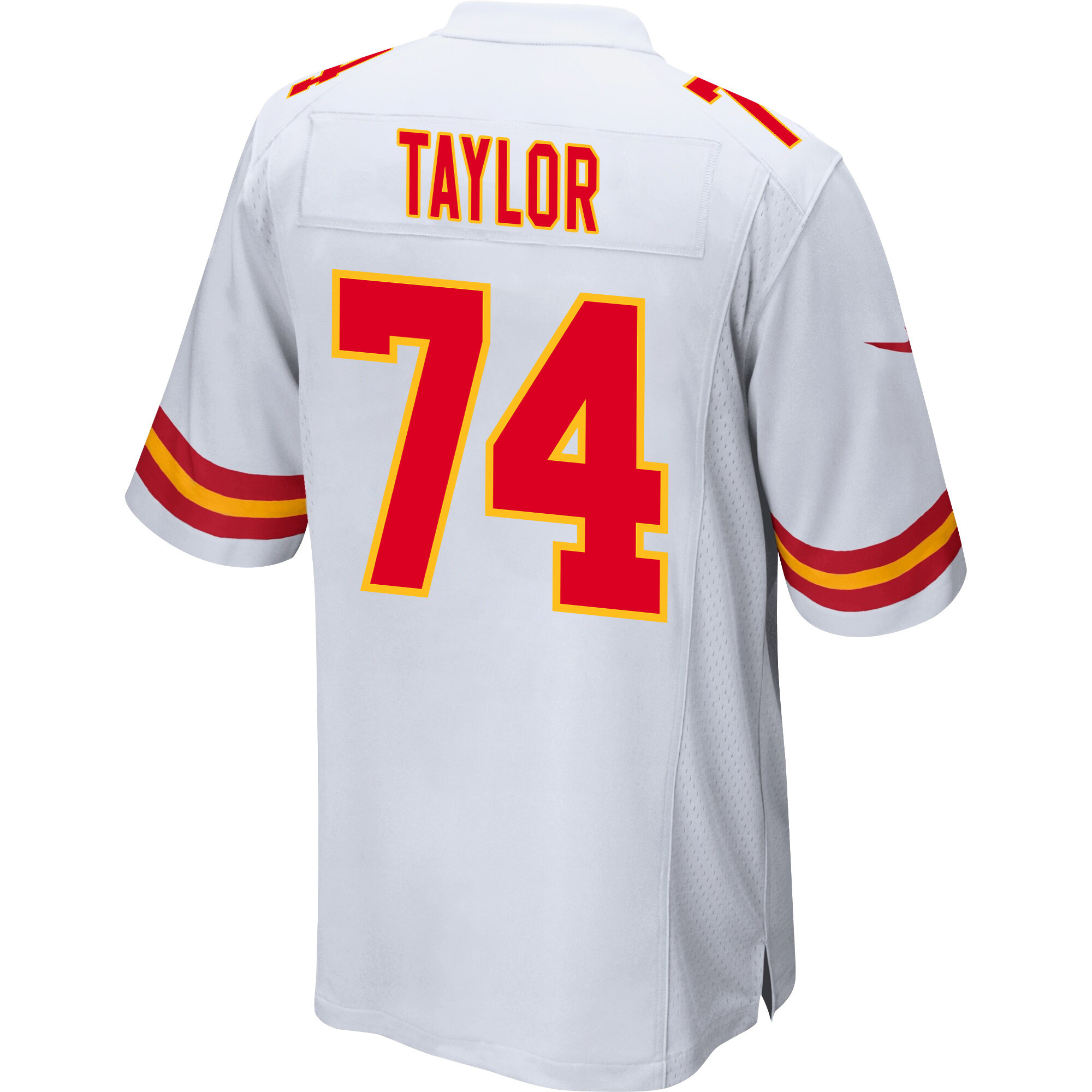 Jawaan Taylor 74 Kansas City Chiefs Super Bowl LVIII Champions 4 Stars Patch Game Men Jersey - White