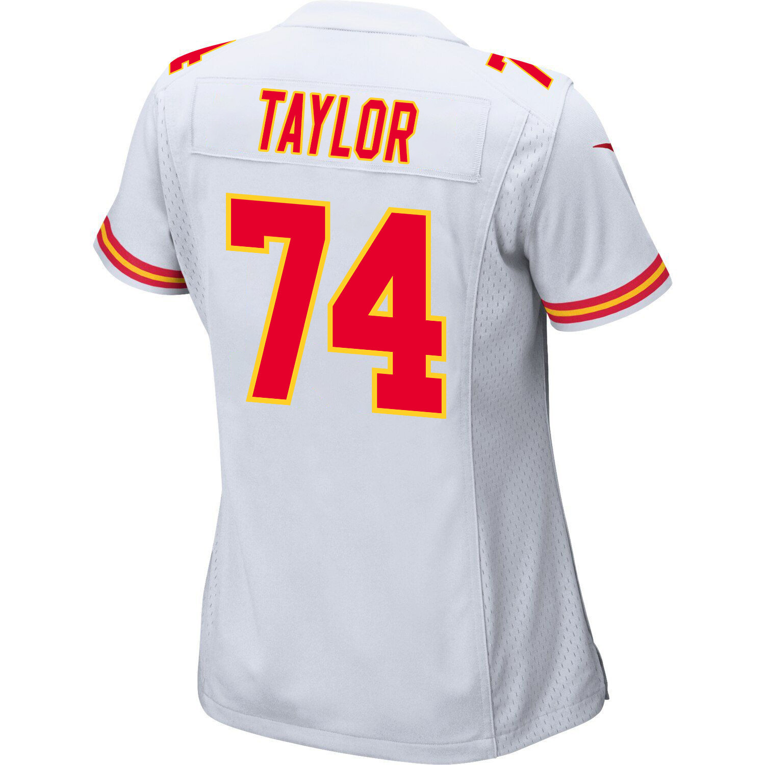 Jawaan Taylor 74 Kansas City Chiefs Super Bowl LVIII Champions 4 Stars Patch Game Women Jersey - White