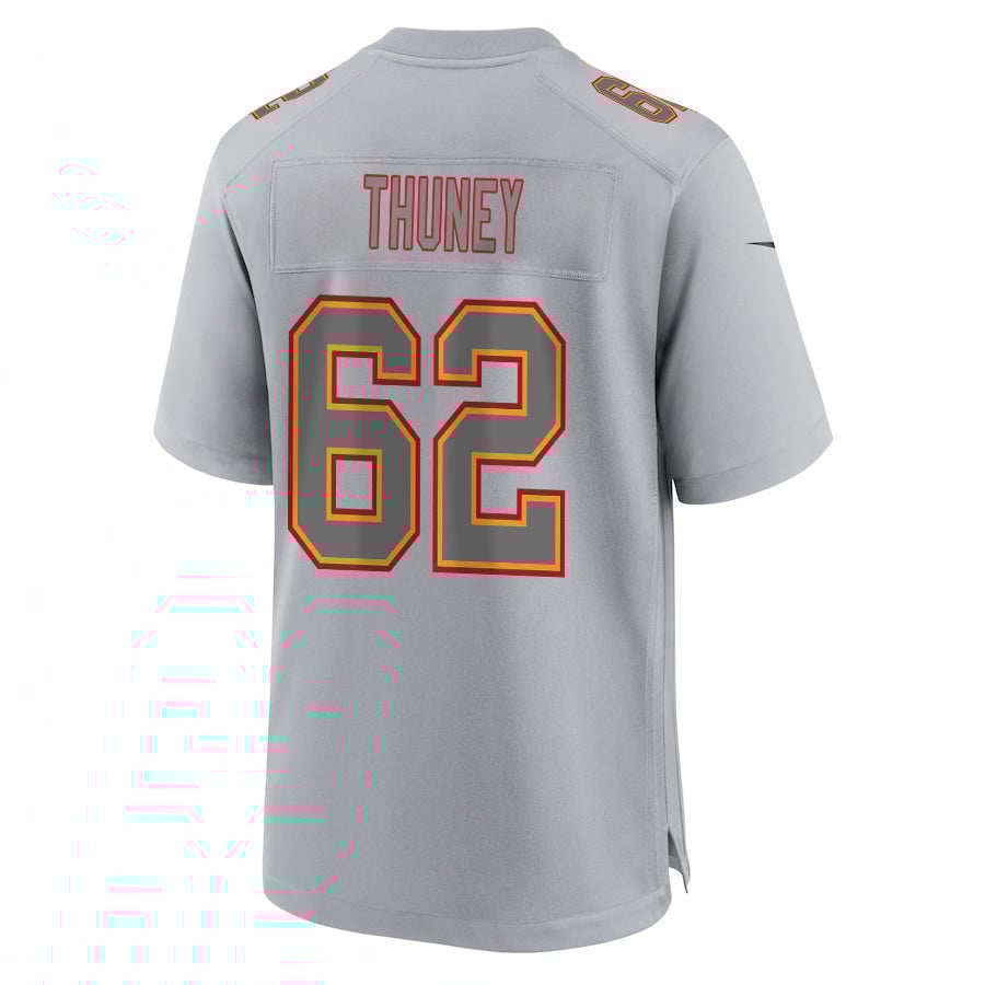 Joe Thuney 62 Kansas City Chiefs Super Bowl LVIII Champions 4X Atmosphere Fashion Game Men Jersey - Gray