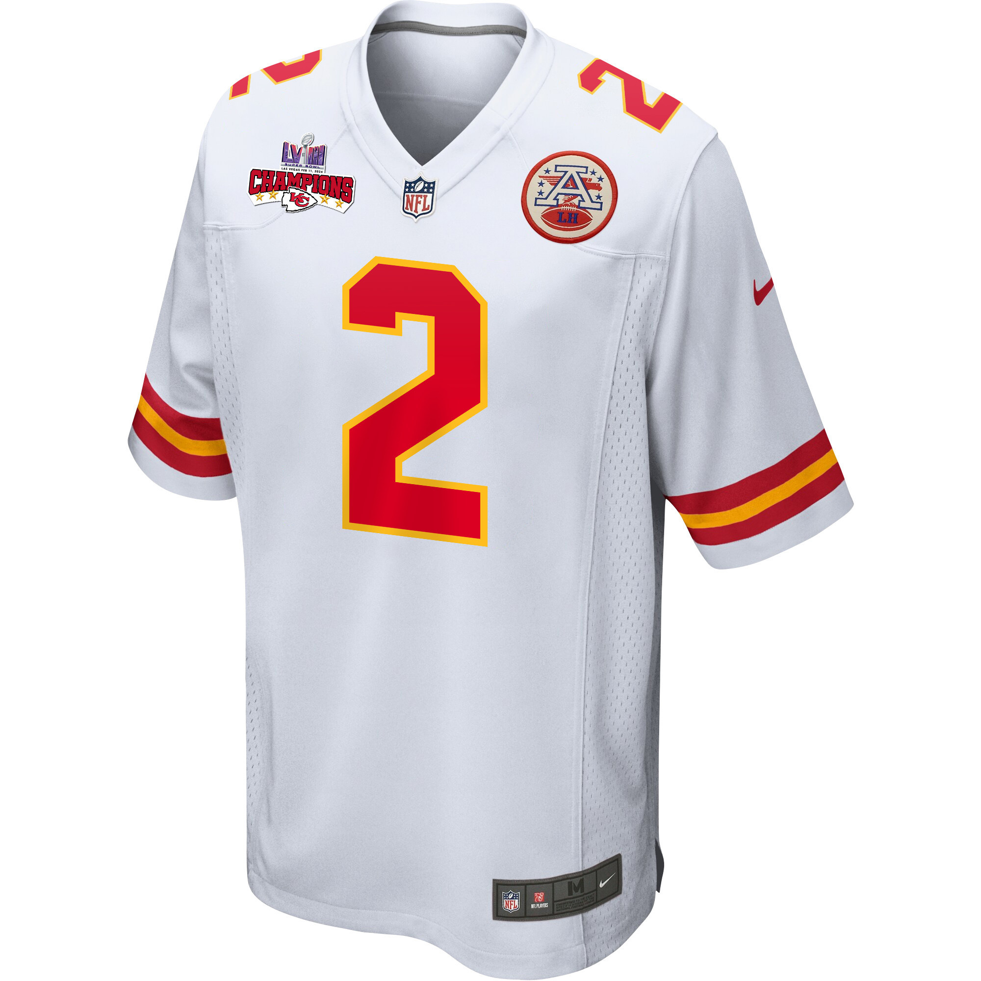 Joshua Williams 2 Kansas City Chiefs Super Bowl LVIII Champions 4 Stars Patch Game Men Jersey – White
