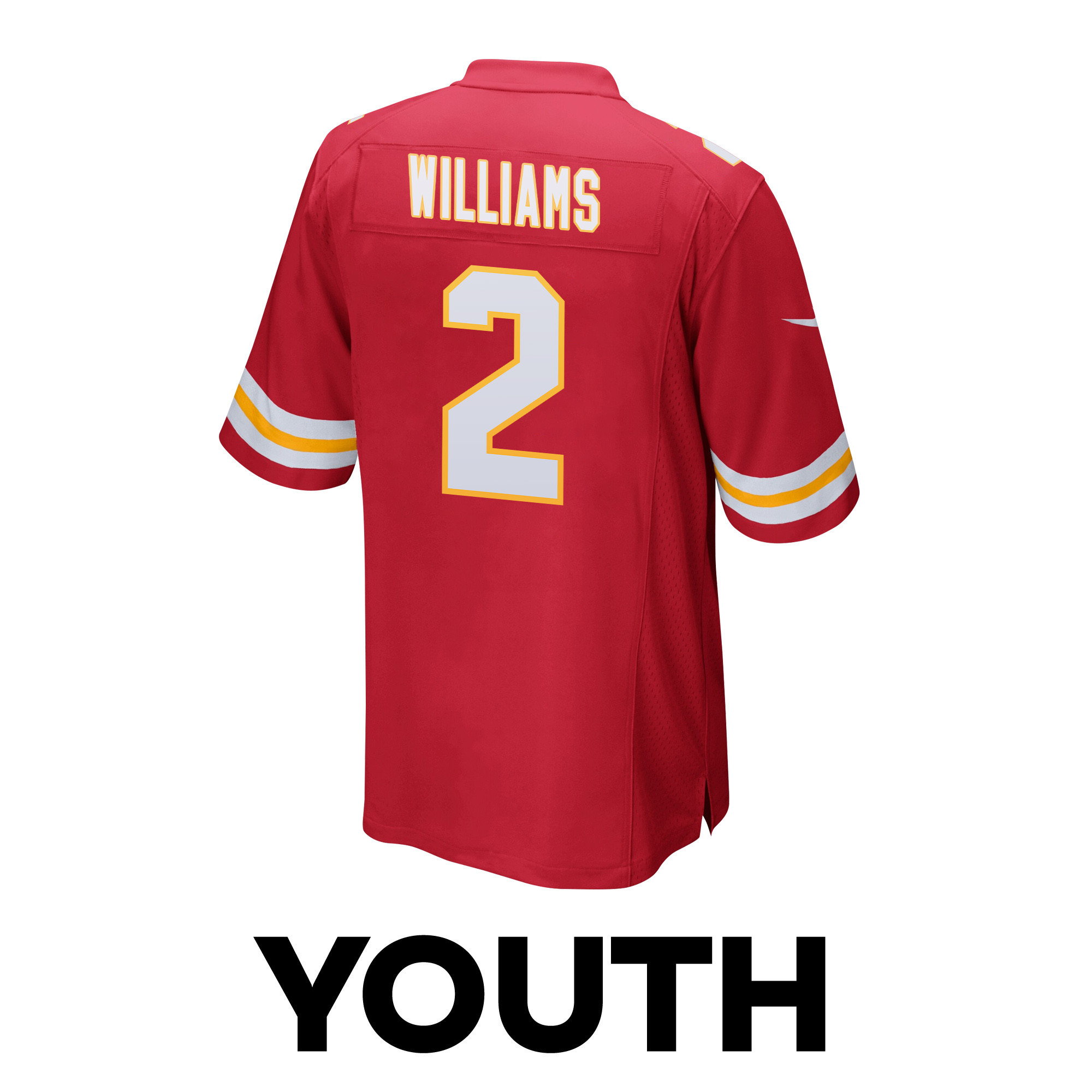 Joshua Williams 2 Kansas City Chiefs Super Bowl LVIII Champions 4 Stars Patch Game YOUTH Jersey - Red