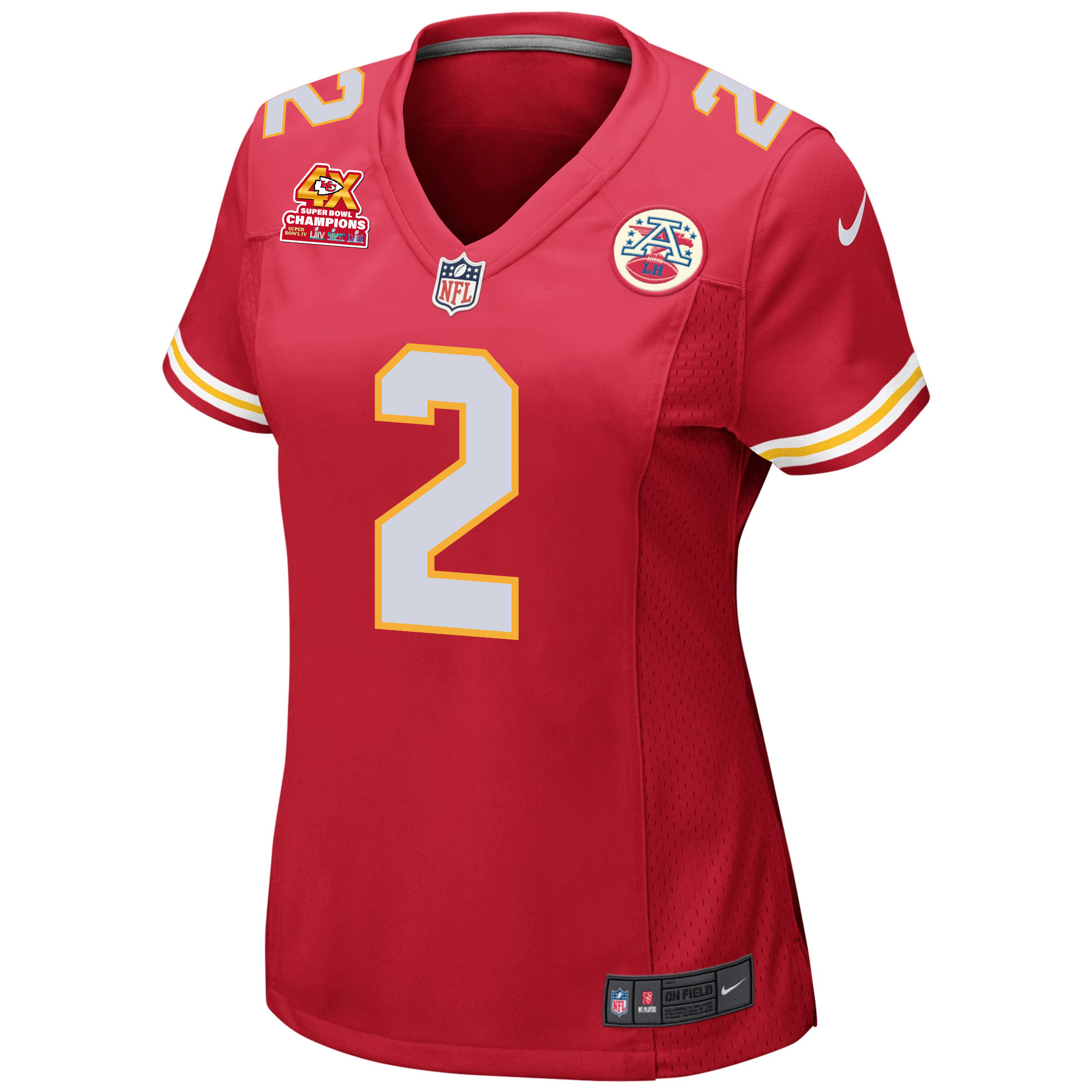 Joshua Williams 2 Kansas City Chiefs Super Bowl LVIII Champions 4X Game Women Jersey – Red