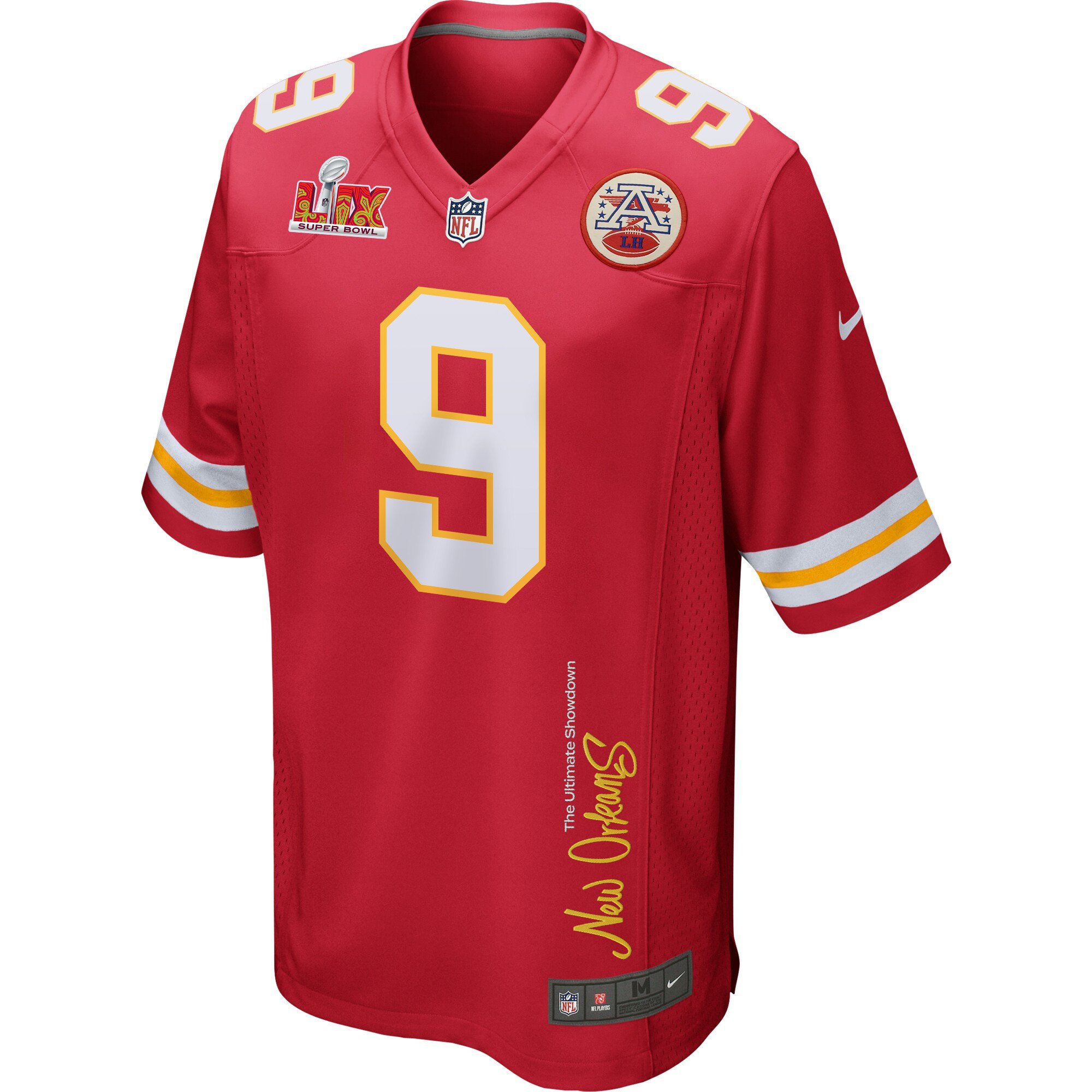 JuJu Smith-Schuster 9 Kansas City Chiefs Super Bowl LIX 'New Orleans - The Ultimate Showdown' EMBROIDERED Game Men Jersey - Red