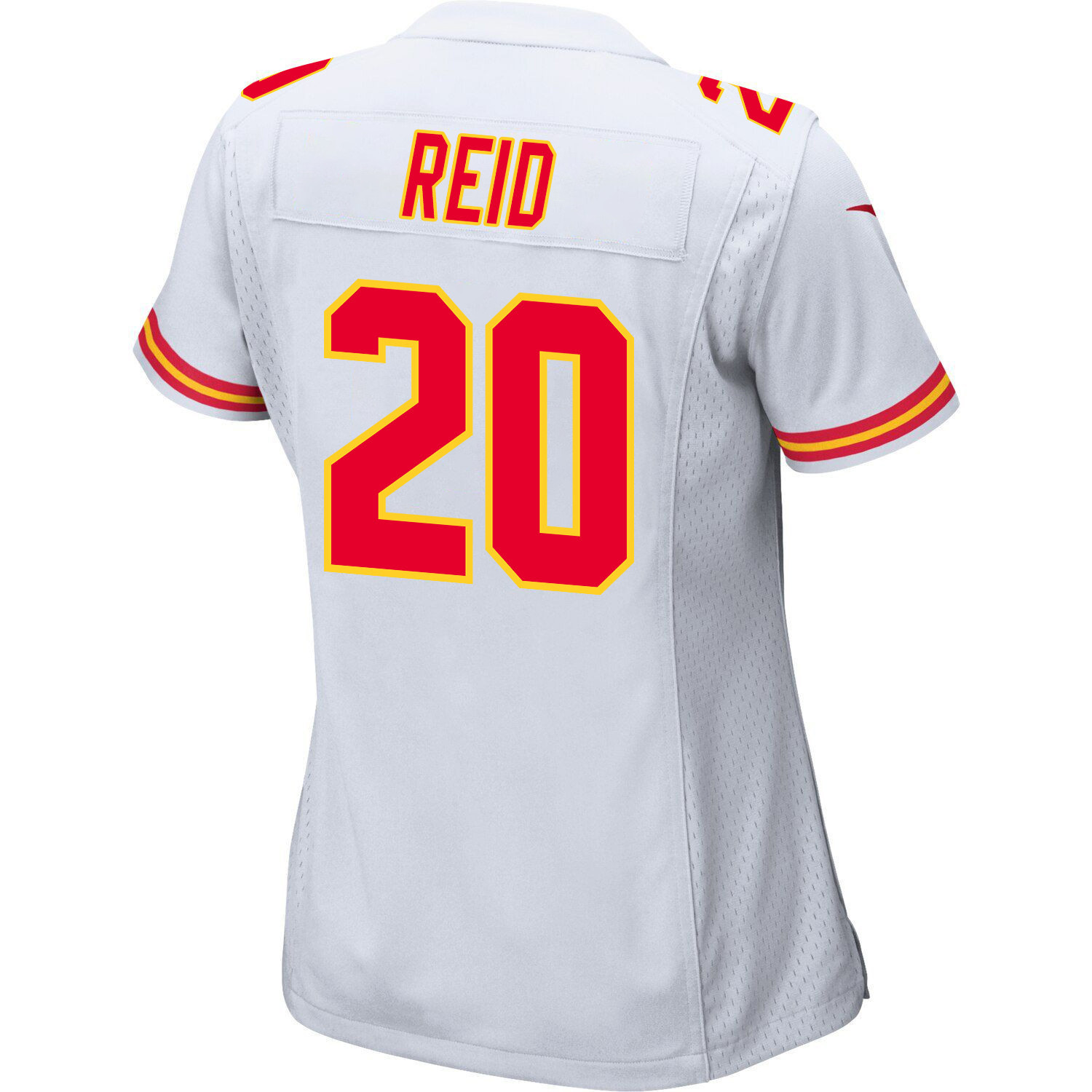 Justin Reid 20 Kansas City Chiefs Super Bowl LVIII Champions 4 Stars Patch Game Women Jersey - White