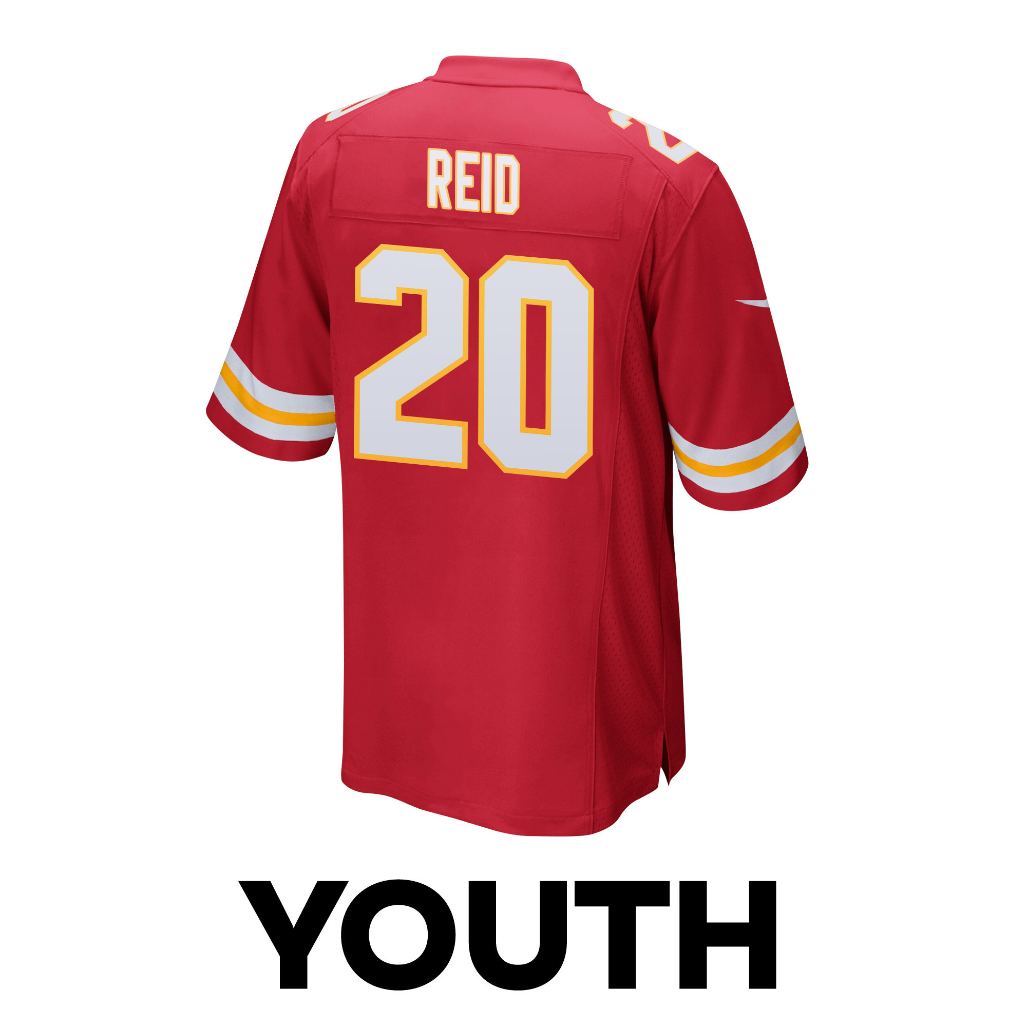 Justin Reid 20 Kansas City Chiefs Super Bowl LVIII Champions 4 Stars Patch Game YOUTH Jersey - Red