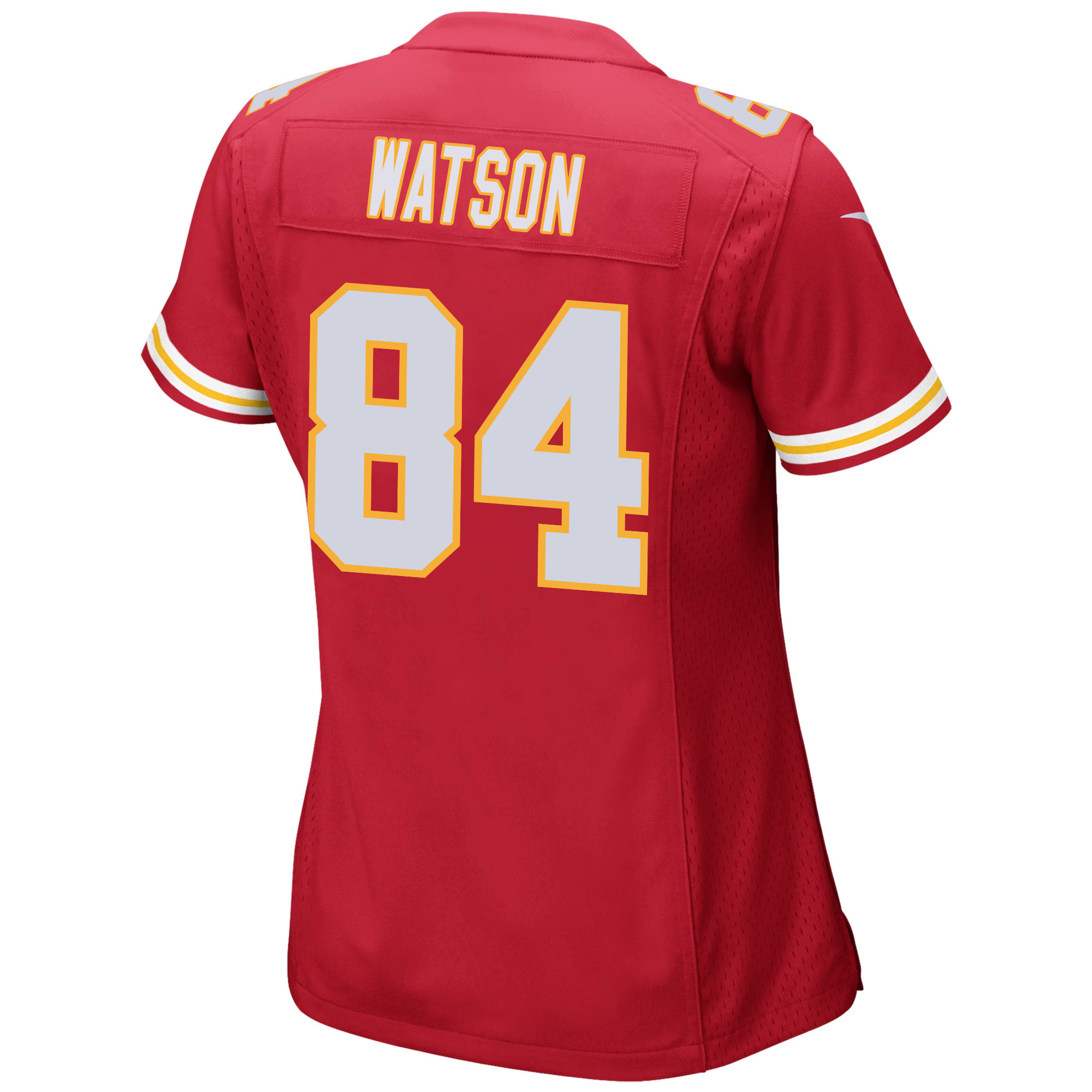 Justin Watson 84 Kansas City Chiefs Super Bowl LVIII Champions 4 Stars Patch Game Women Jersey - Red