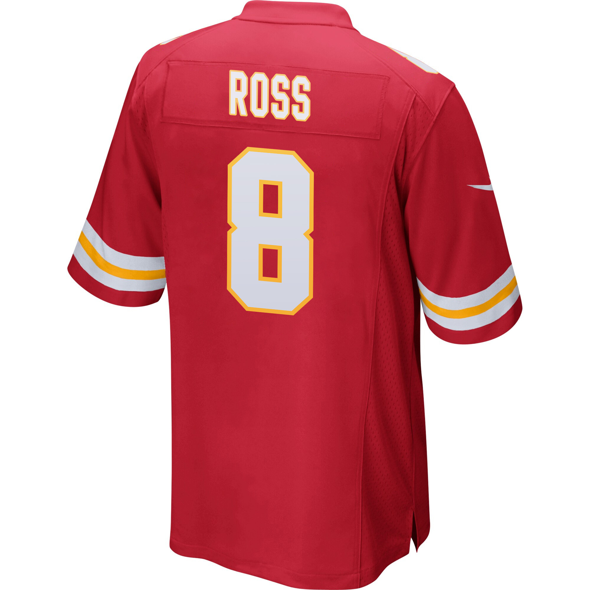 Justyn Ross 8 Kansas City Chiefs Super Bowl LVIII Champions 4 Stars Patch Game Men Jersey - Red