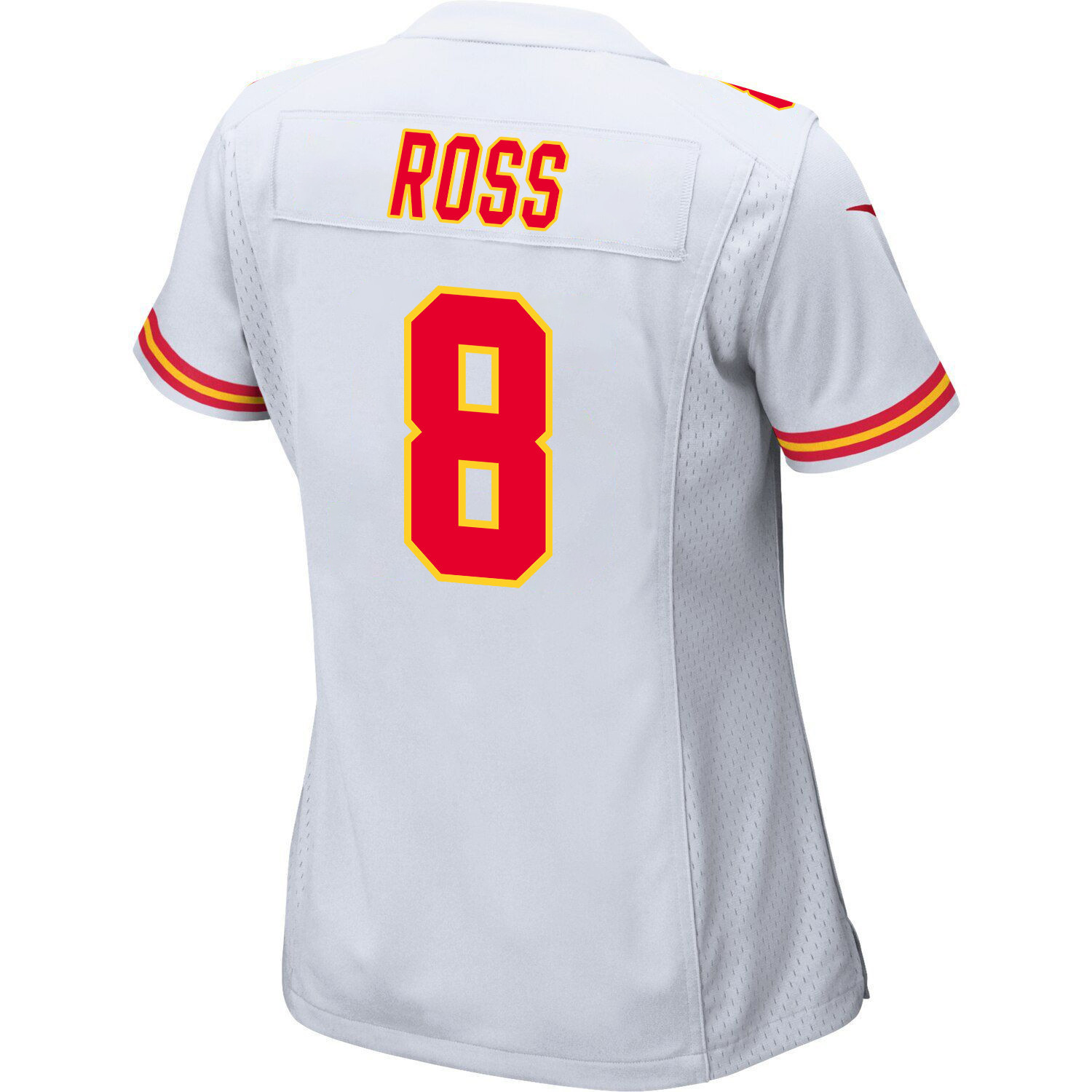 Justyn Ross 8 Kansas City Chiefs Super Bowl LVIII Champions 4 Stars Patch Game Women Jersey - White