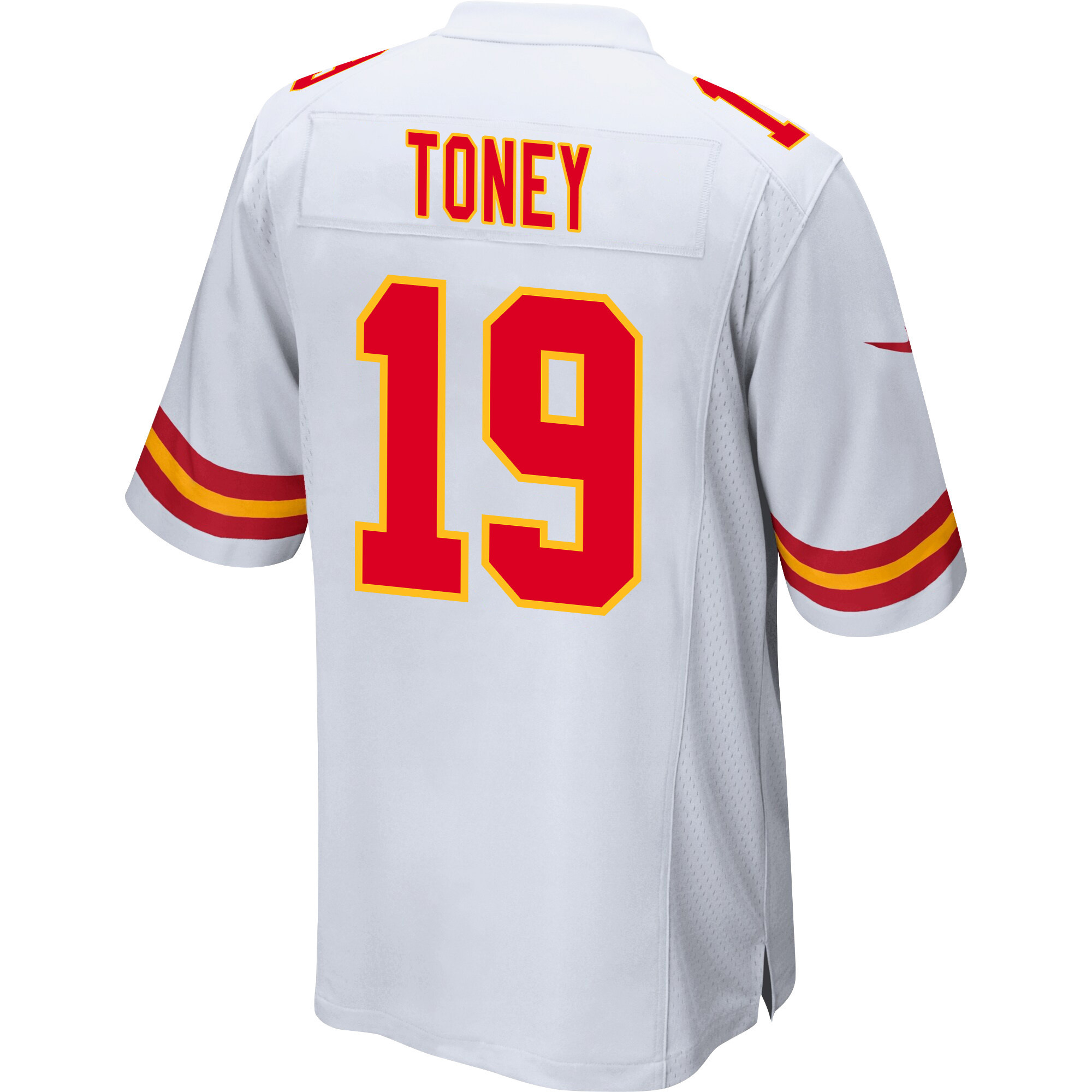 Kadarius Toney 19 Kansas City Chiefs Super Bowl LVIII Champions 4 Stars Patch Game Men Jersey - White
