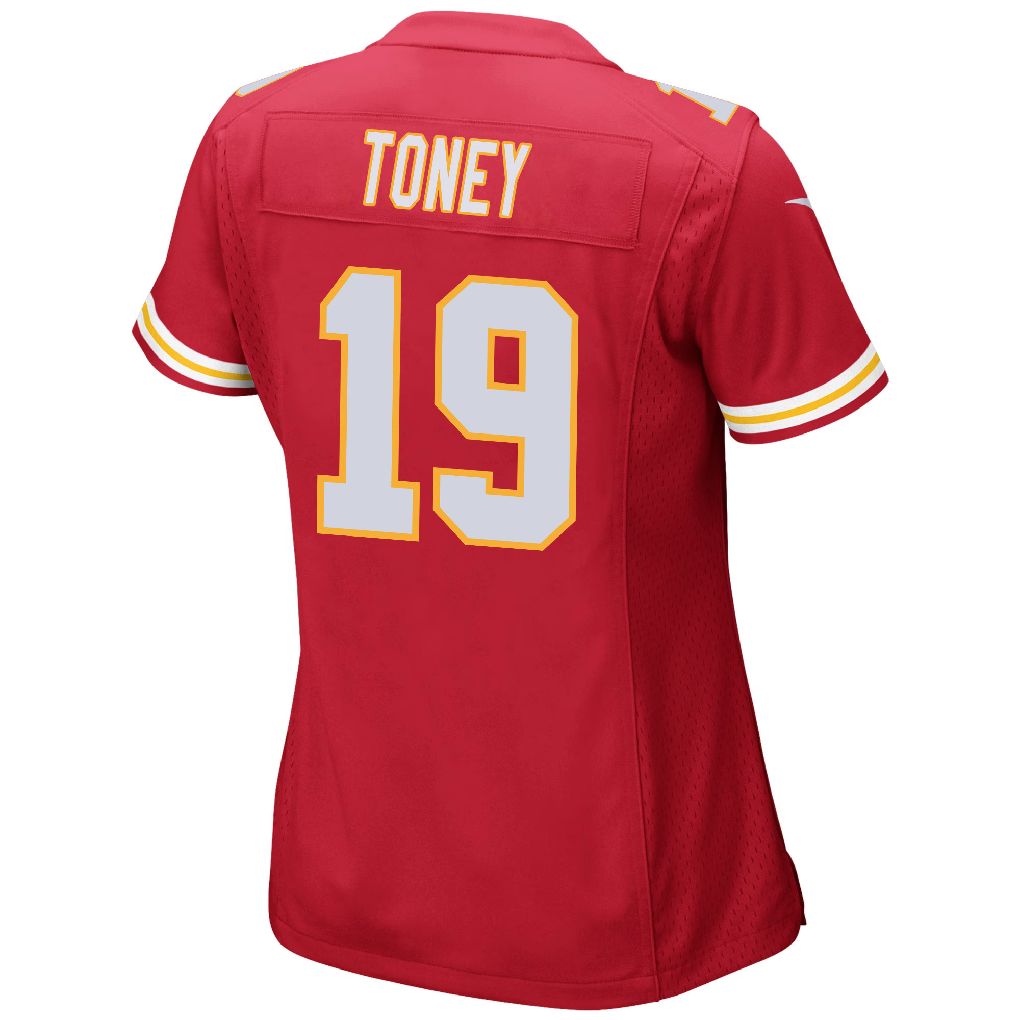 Kadarius Toney 19 Kansas City Chiefs Super Bowl LVIII Champions 4 Stars Patch Game Women Jersey - Red