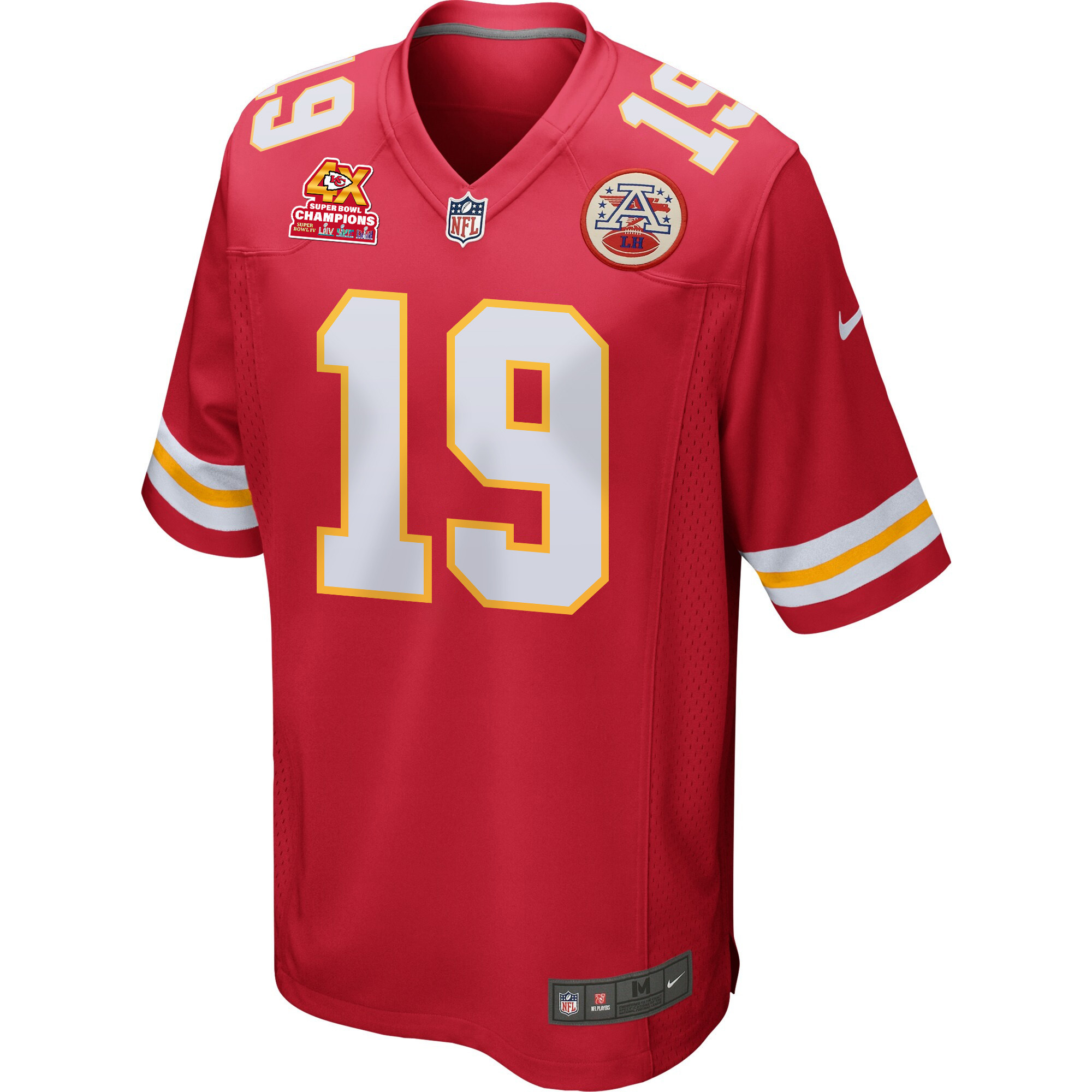 Kadarius Toney 19 Kansas City Chiefs Super Bowl LVIII Champions 4X Game Men Jersey – Red