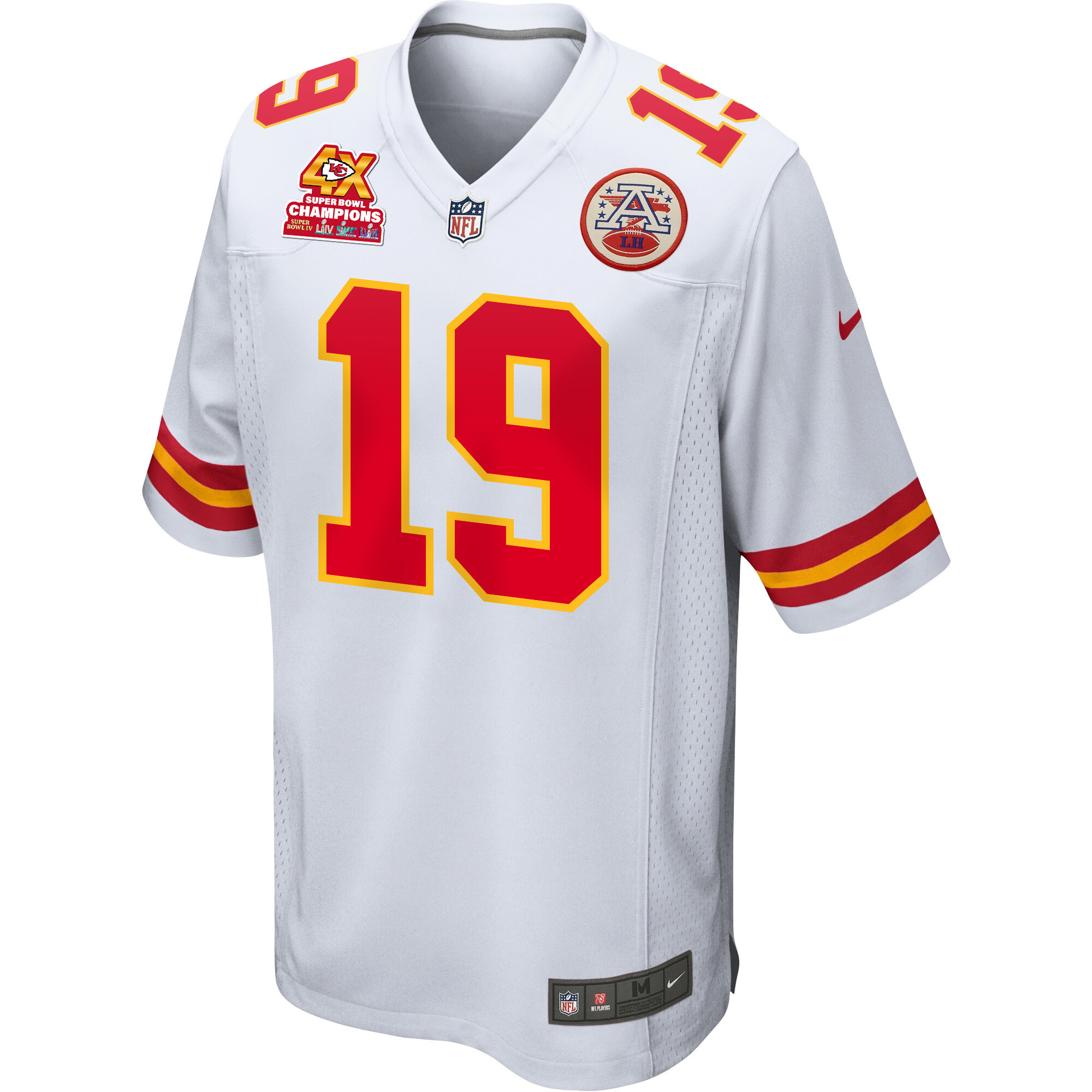 Kadarius Toney 19 Kansas City Chiefs Super Bowl LVIII Champions 4X Game Men Jersey – White